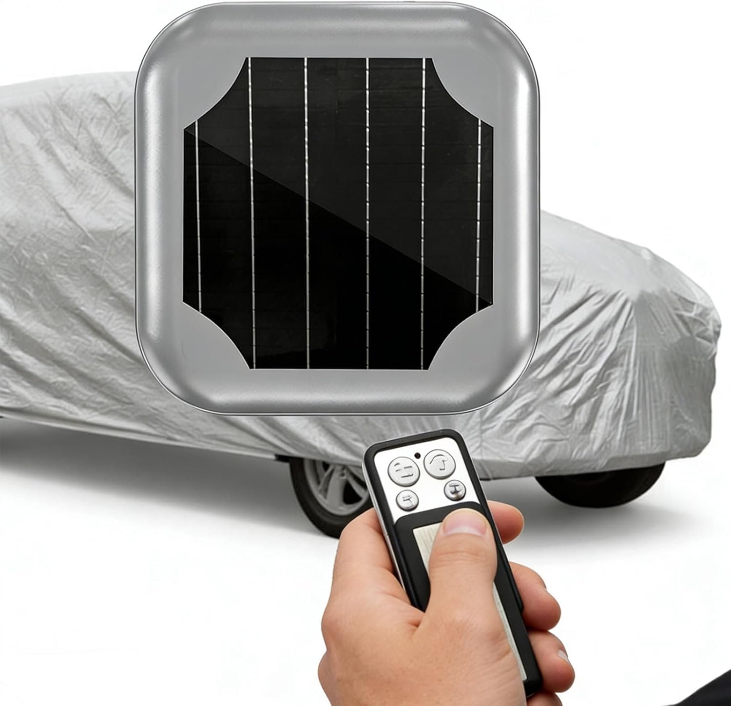 Automatic Car Cover & Solar Powered Retractable Car Cover with Remote Control for Sedan SUV Mpv,Outdoor Retractable Auto Covers Portable Rully Enclosed Vehicle Protection Cover Tent Silver-3L+
