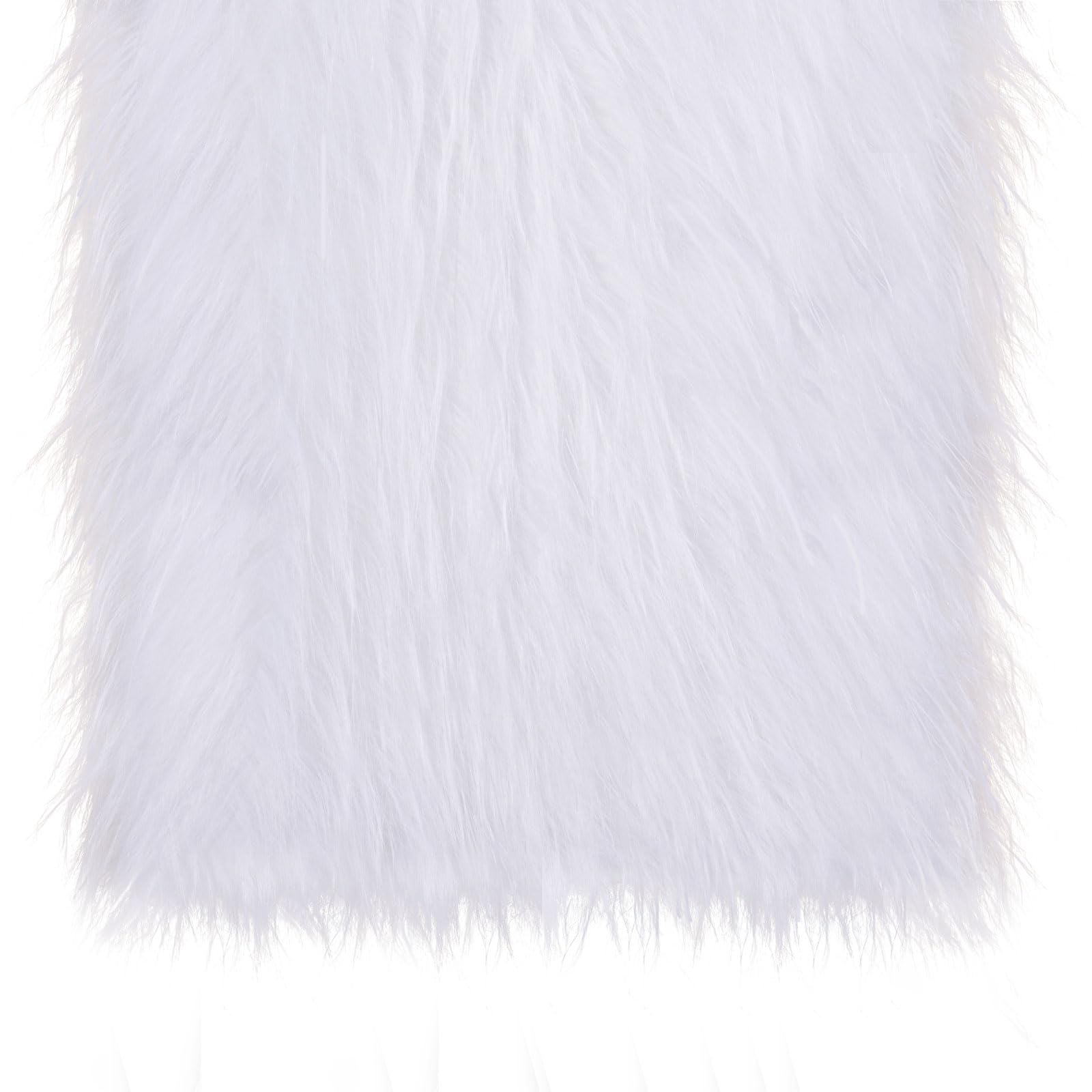 White Faux Fur Fabric, 18 x 72 Inch Fluffy Fuzzy Craft Fur DIY Furry Shaggy Plush Project White Fur for Pillow Gnomes Beard Hair Cosplay Costume Dwarf Decoration Halloween Grinch Furr Christmas Decor