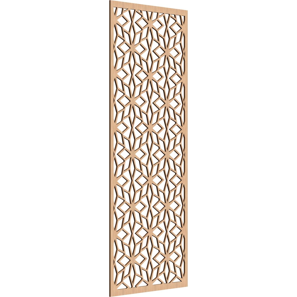 25 3/8"W x 64 3/8"H x 1/4"T Lake Decorative Fretwork Wood Wall Panels, Hickory