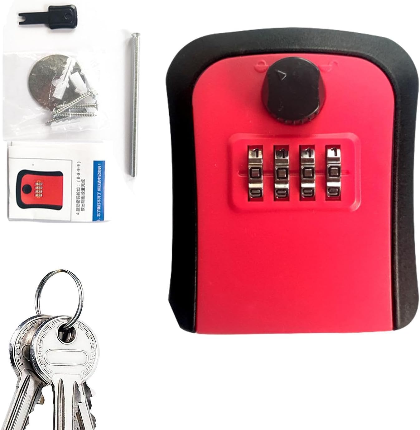Wall Key Lock Box Wall Mounted Digit Combination Hiders Safe Storage