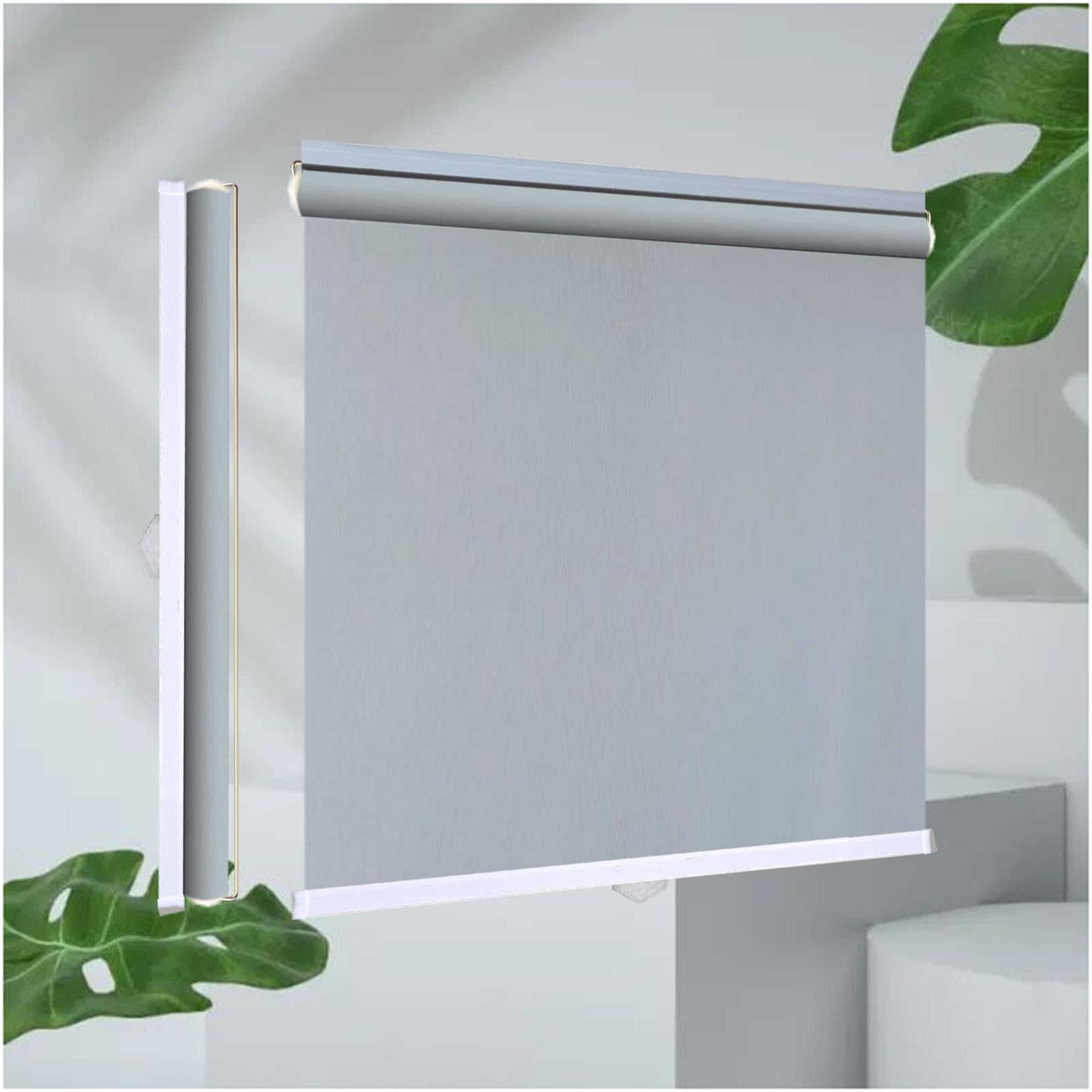Sunshade Roller Blinds, 99% Sunscreen Blackout Roller Shades for Windows, Thermal Blinds No Drilling, Temporary Blackout Curtains 32–150cm Width,grey-75x150cm/30 * 59in