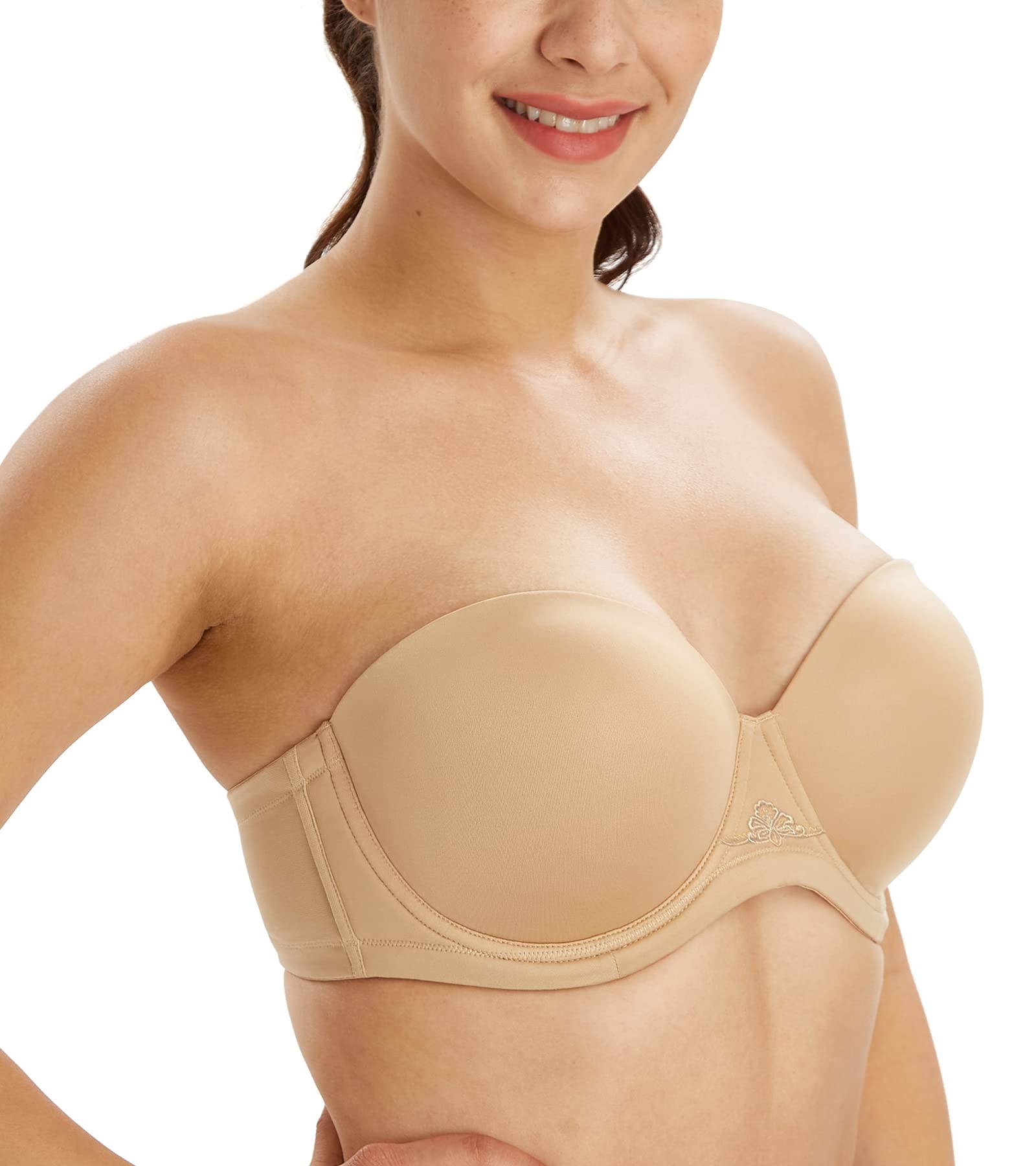 LemorosyMultiway Contour Strapless Bra Women's Plus Size Full Coverage Underwire