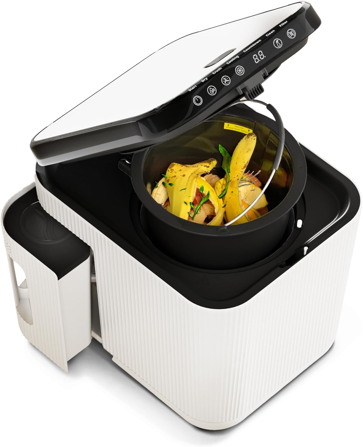 Home Zone Living Electric Composter for Kitchen, Helps Turn Food Waste Into Pre-Compost, Features Auto-Cleaning Cycle, Large Capacity 3 Liters Size