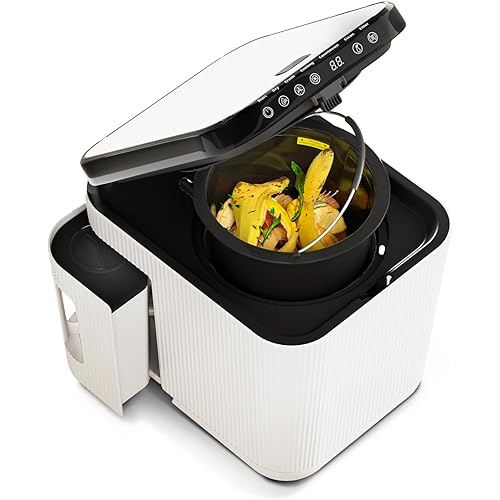 Home Zone Living Electric Composter for Kitchen, Helps Turn Food Waste Into Pre-Compost, Features Auto-Cleaning Cycle, Large Capacity 3 Liters Size