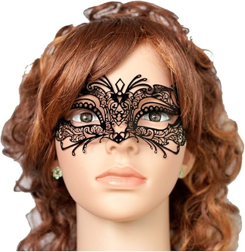 Miniatura 2 de Disfraz de encaje de tatuaje para Halloween, fiesta veneciana, máscara de mascarada para mujer, espectáculo de cosplay, 1 unidad