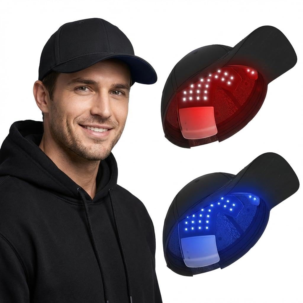 Red Light Therapy Hair Growth Hat, 2 Wavelengths Rechargeable Hair Growth Cap with Detachable Panel, Effective Hair Regrowth and Hair Loss Therapy for Men and Women-image-10