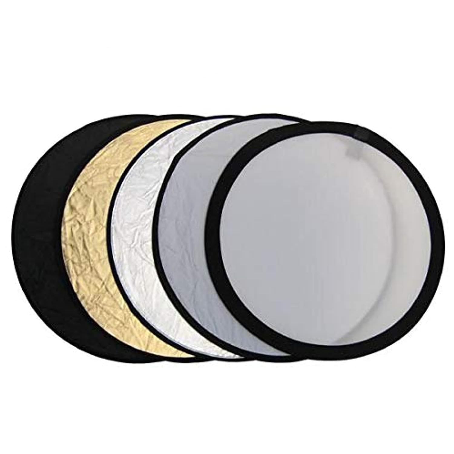 eWINNER 60cm/24" 5-in-1 Photography Reflector, Multi-Disc Collapsible Light Reflector with Bag,Super Portable for Studio Outdoor Lighting/Macro Photography - Translucent,Silver,Gold,White,Black