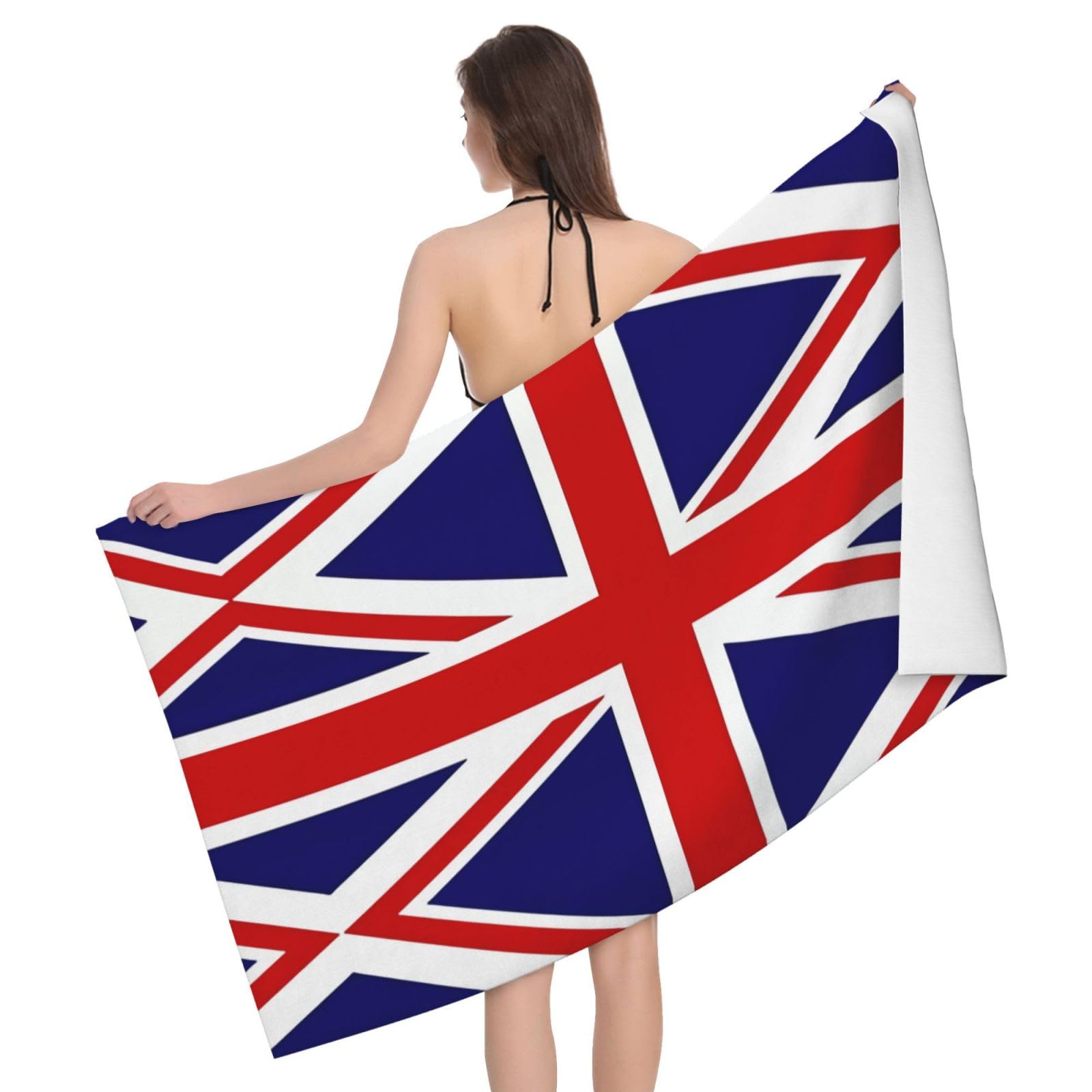 QAZWZML Home microfiber UK Flag prints bath towels for travel, beach, and bathroom use. Highly absorbent and soft pool towels for men and women, quick drying