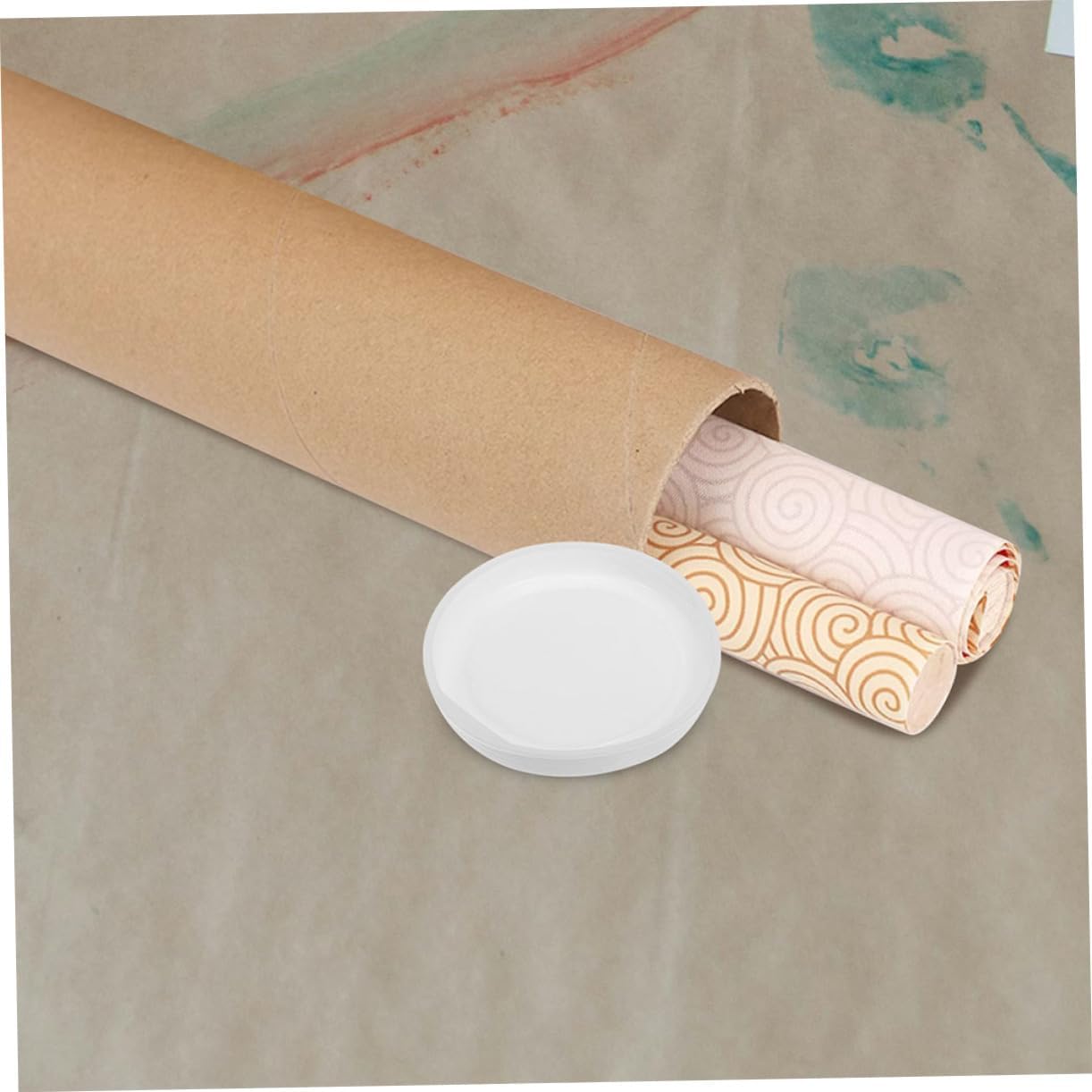 Cabilock 50pcs White Plastic End Caps for Cardboard Mailing Tubes Round Caps for Shipping Document Protection Lightweight and User-friendly Design