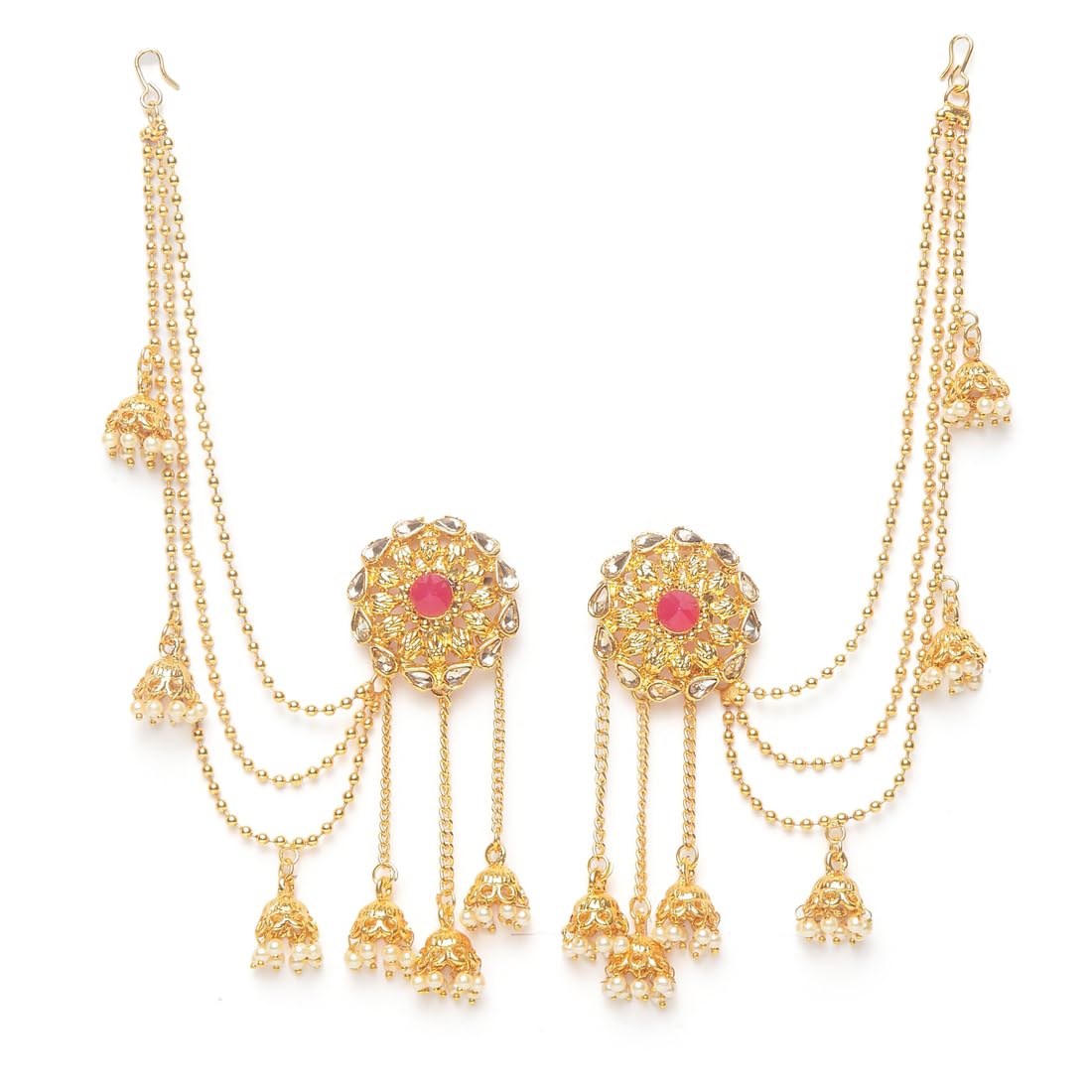 Stylish Traditional Kashmiri Jhumki Jhumka Earrings for Women & Girls with Ear Chain