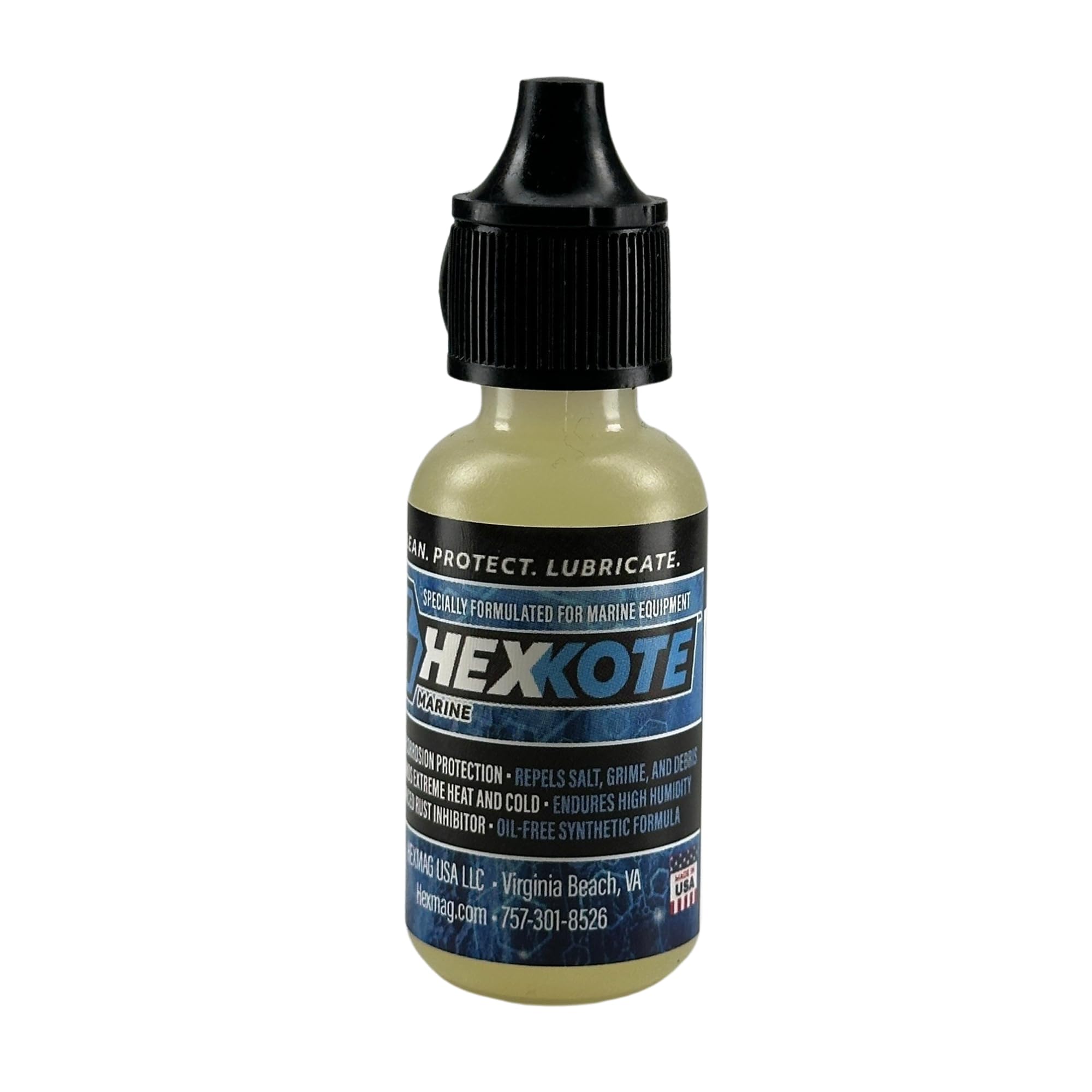 HEXKOTE Marine Boat Fishing Gear Dry Lubricant Dropper Bottle, 0.50 oz.