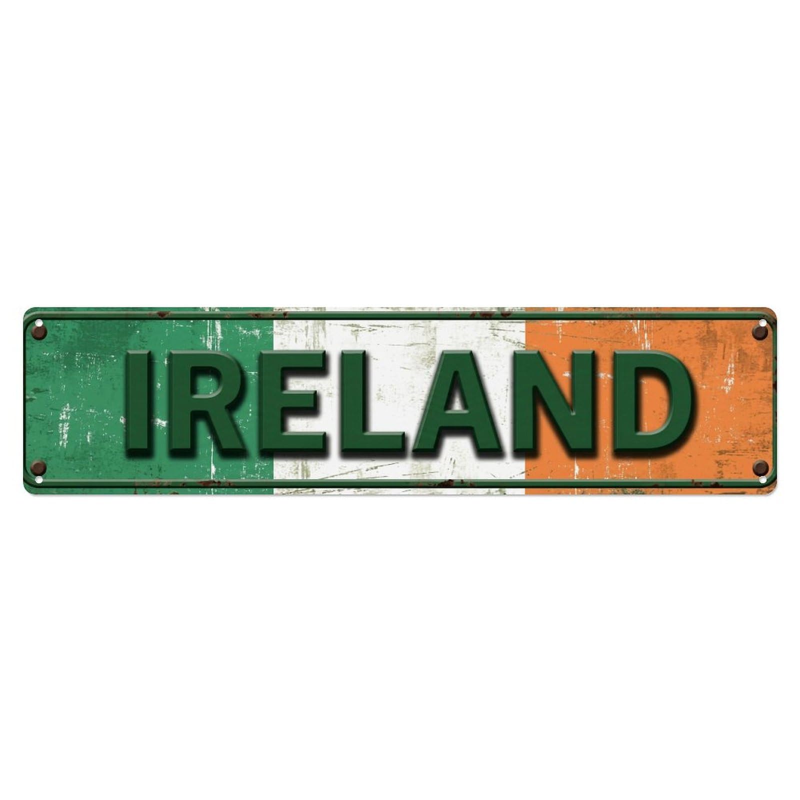 Metal Tin Sign Vintage Ireland Flag Pattern