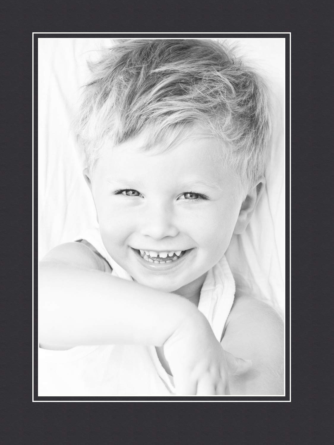 11x16 Smooth Black / Black Custom Mat for Picture Frame with 7x12 opening size (Mat Only, Frame NOT Included)