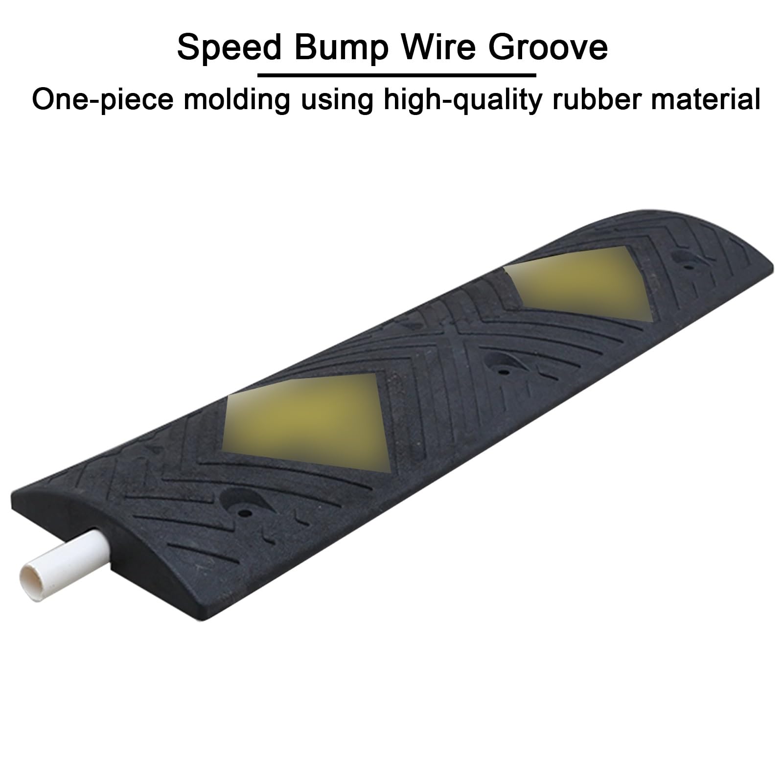 Pasacables de Suelo, Protector de Cables Caucho, Reductor de Velocidad de Cauchos de 100cm, Diseño de un Solo Carril, Capacidad de Carga de 50 T