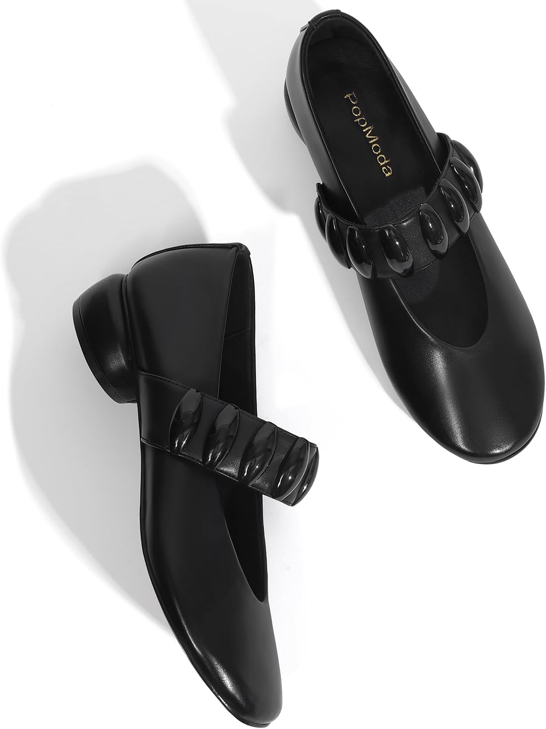 Mary Janes Dress Shoes for Women Heels Pumps Comfortable Closed Round Toe Chunky Low Heels Work Business Shoes - Image 8