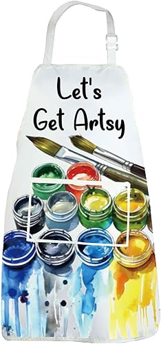 Miniatura 6 de CENWA Let's Get Artsy - Delantal artístico, regalo para profesores, amantes del arte, regalo para artistas, ciencia y arte