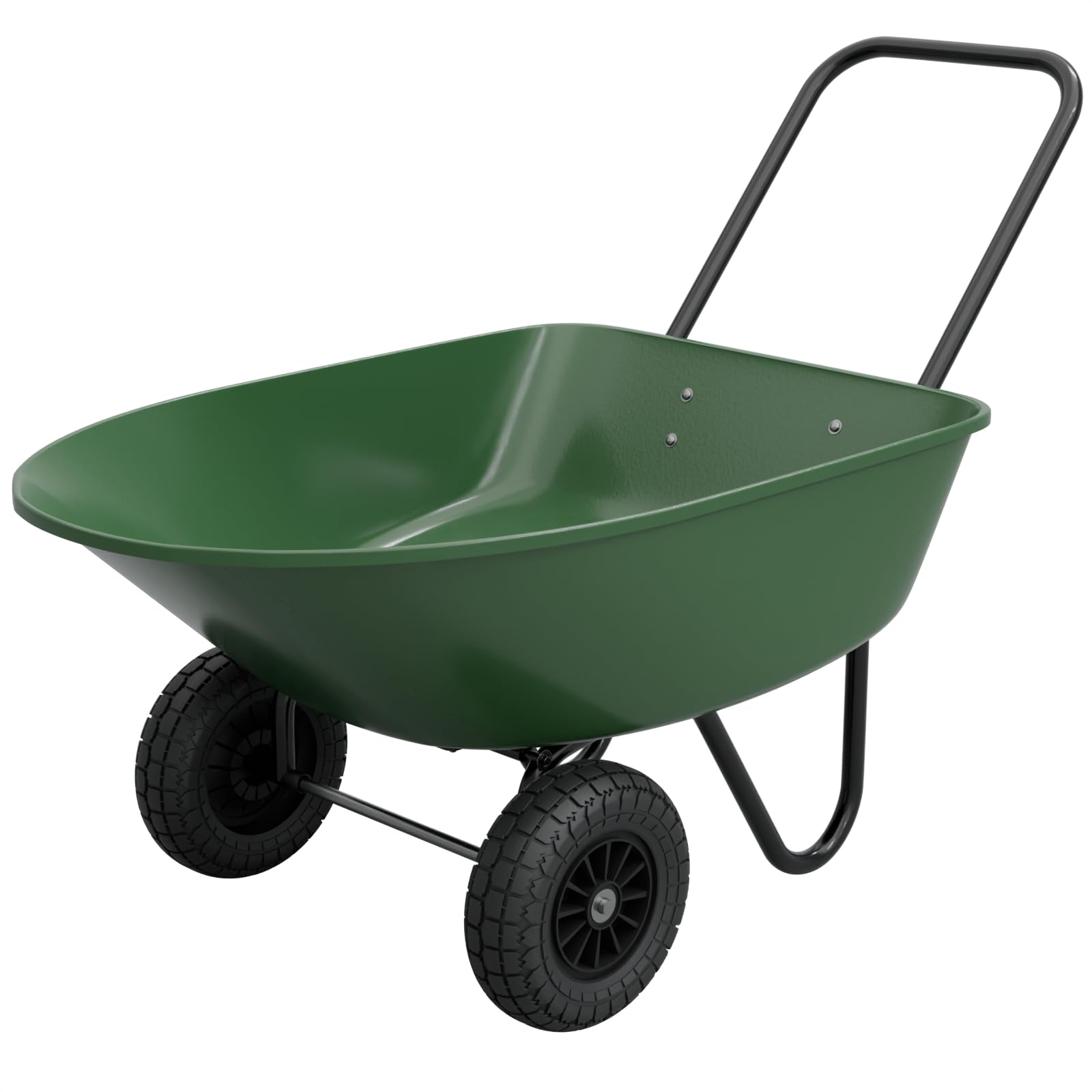 HAGO 24 | Carriola | Verde | Carrello da giardino | 78 l | 100 kg | Funzione ribaltabile | Vasca in PP | Telaio in acciaio | Ruote in PU | Carro cortile | Aiuto per il trasporto