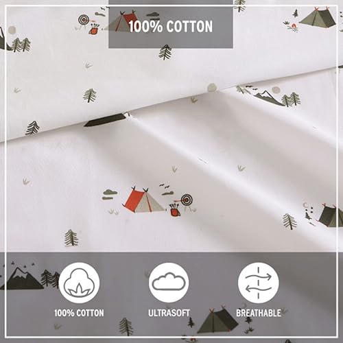 Miniatura 8 de Eddie Bauer - Sábanas individuales XL, juego de ropa de cama de percal de algodón, decoración fresca y fresca para el hogar (campamento en cascada,