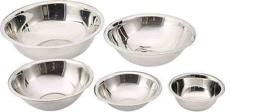 Cook Pro 717 5-Piece Stainless Steel Mixing Bowl Set