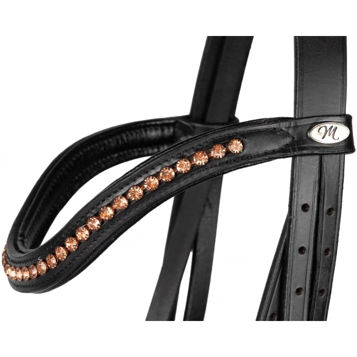Marengos Trensenzaum Comfort Rosemary schwarz Rosegold