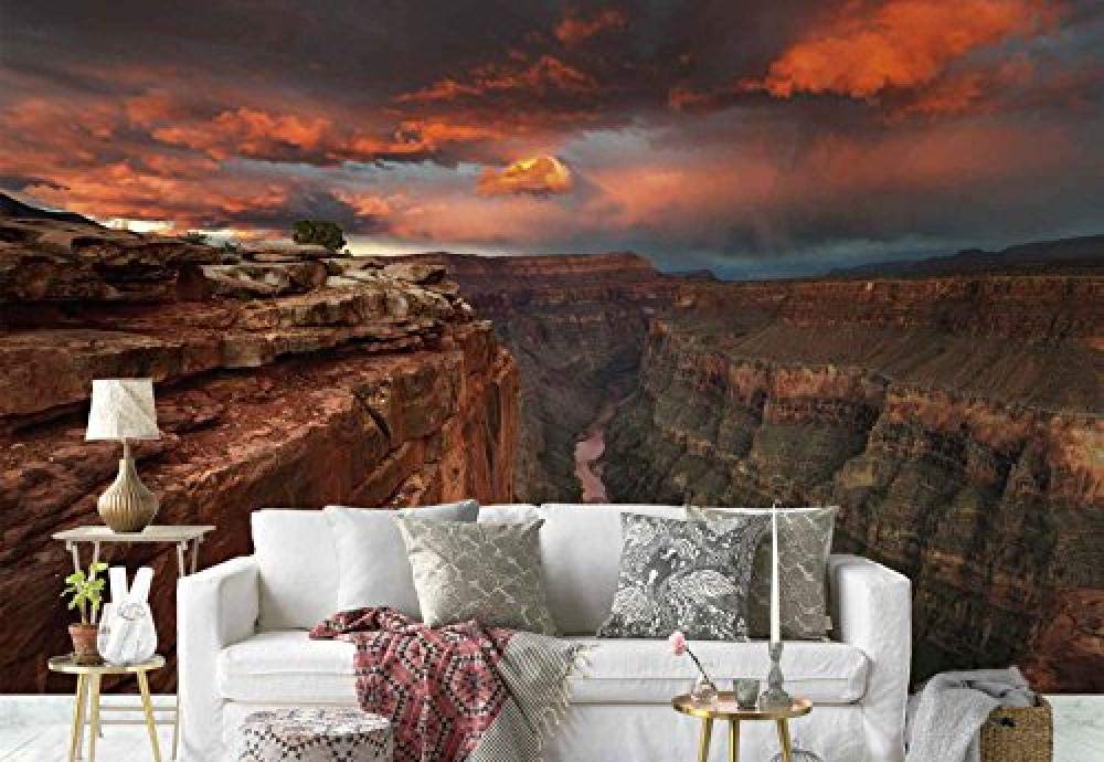 YCRY - Wallpaper Canyon cliff river canal - mountain - Wall mural - Wall decoration - Poster picture photo - HD print - Modern decorative -including paste-280x200cm