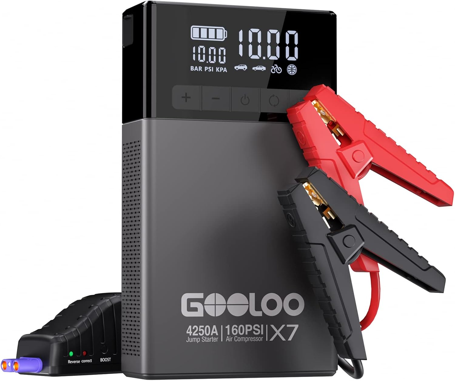 GOOLOO X7 Jump Starter with Air Compressor, 4250A Portable Car Starter