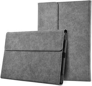 حافظة حماية من سمارت ستاف لجهاز آبل آيباد برو 13 بوصة 2024، كفر مصنوع من الجلد الصناعي باللون الرمادي البلاتيني