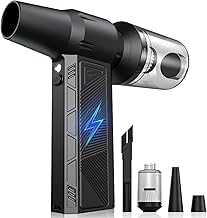 Compressed Air Duster, 150000RPM Super Power Cordless Electric Air Duster, Fast Charging Rechargeable Air Blower Vacuum Cleaner 3-Gear Adjustable for Computer, Keyboard, Car, Outdoor and Home