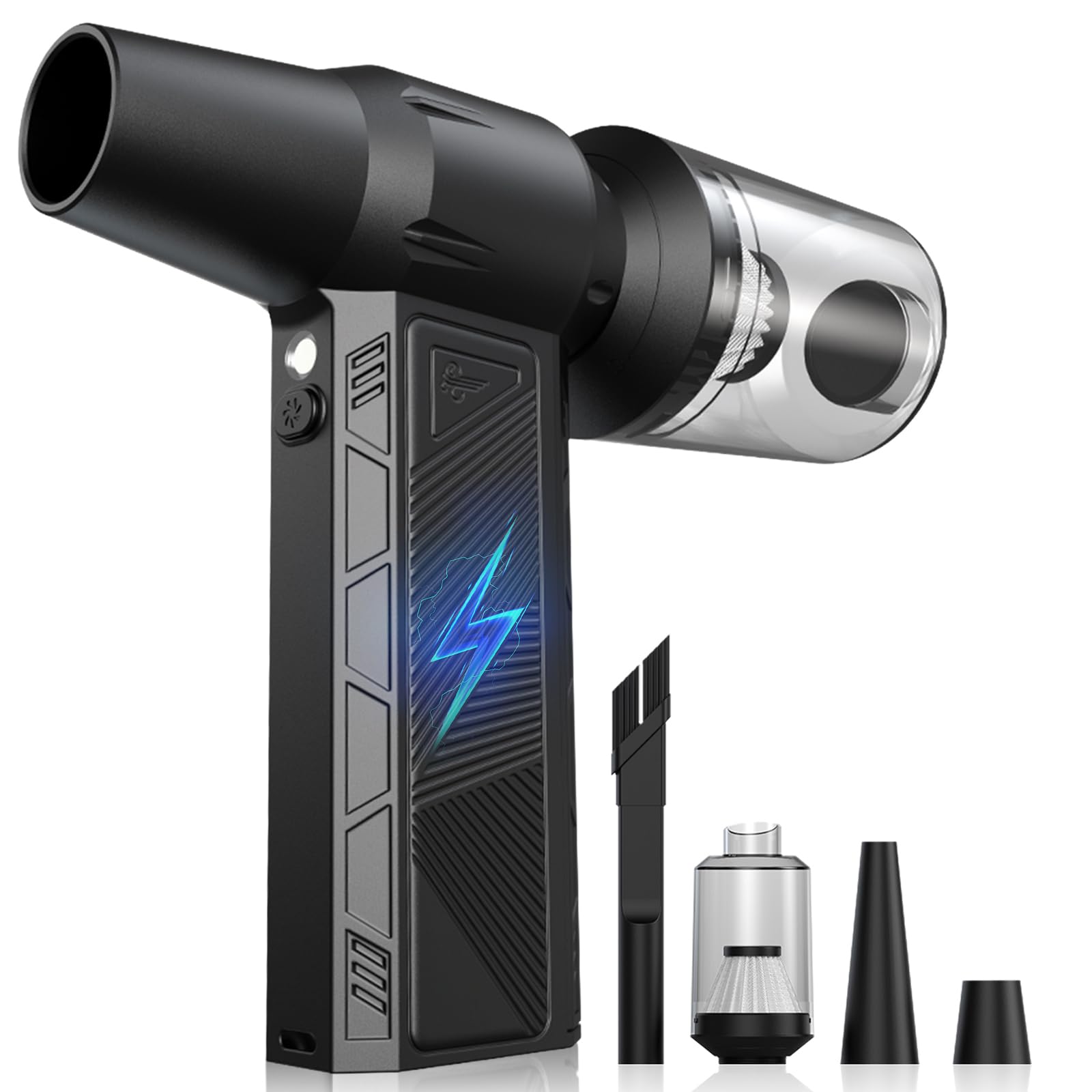 Compressed Air Duster, 150000RPM Super Power Cordless Electric Air Duster, Fast Charging Rechargeable Air Blower Vacuum Cleaner 3-Gear Adjustable for