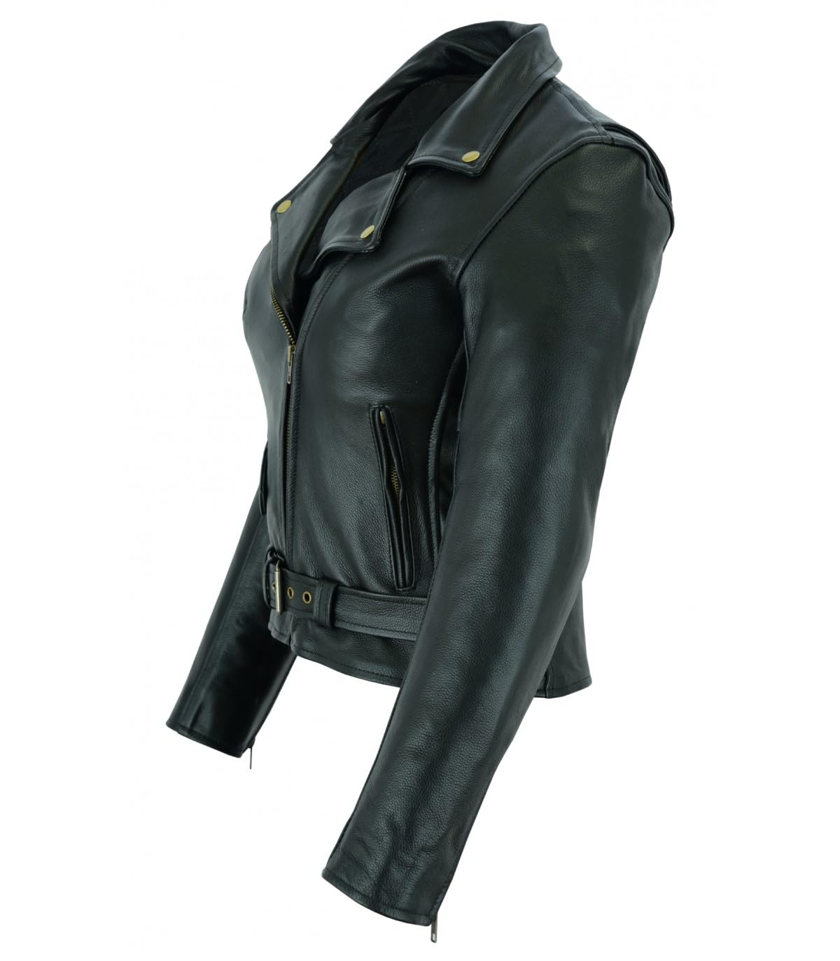 LOVO - Chaqueta de Cuero para Moto Custom Mujer - Chaqueta para Moto de Cuero Auténtico con Estilo Classic - Cazadora Moto Mujer Elegante y Segura - Con Protecciones CE Homologadas