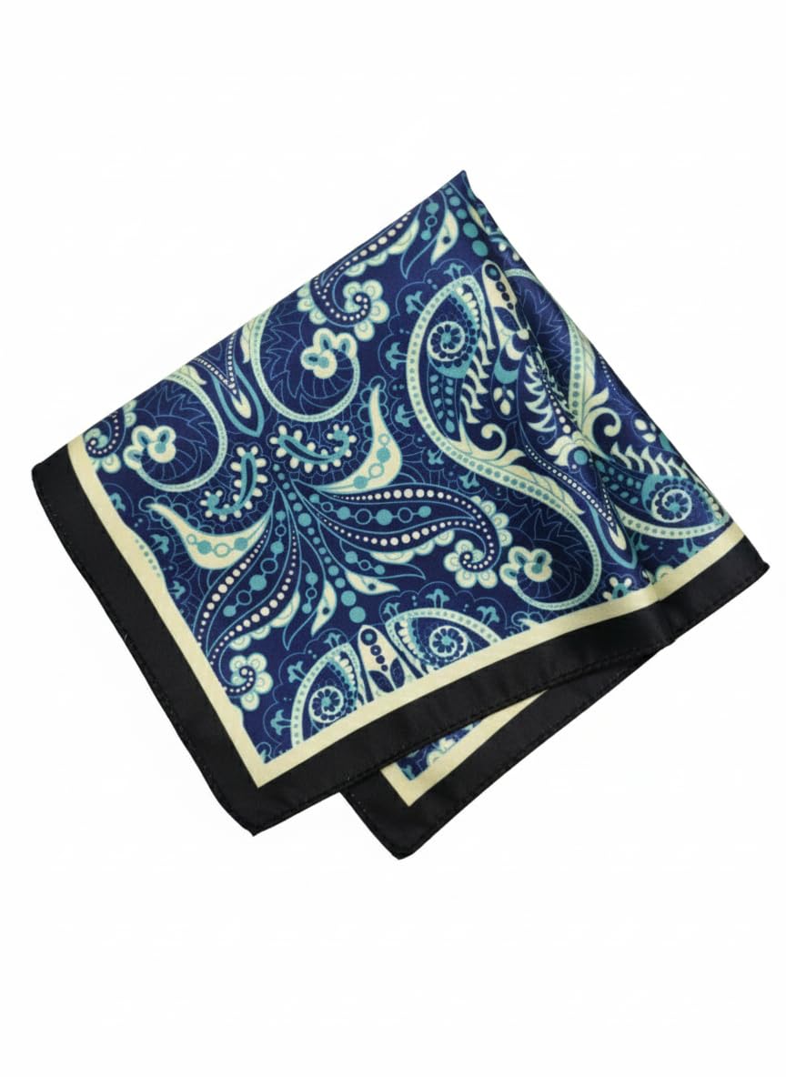 osking ties Stylish Floral Print Formal Pocket Square for Men, Wedding Handkerchief for Suits, Blazers & Tuxedo, Men's Bandhgala and Modi Jacket-picture-56