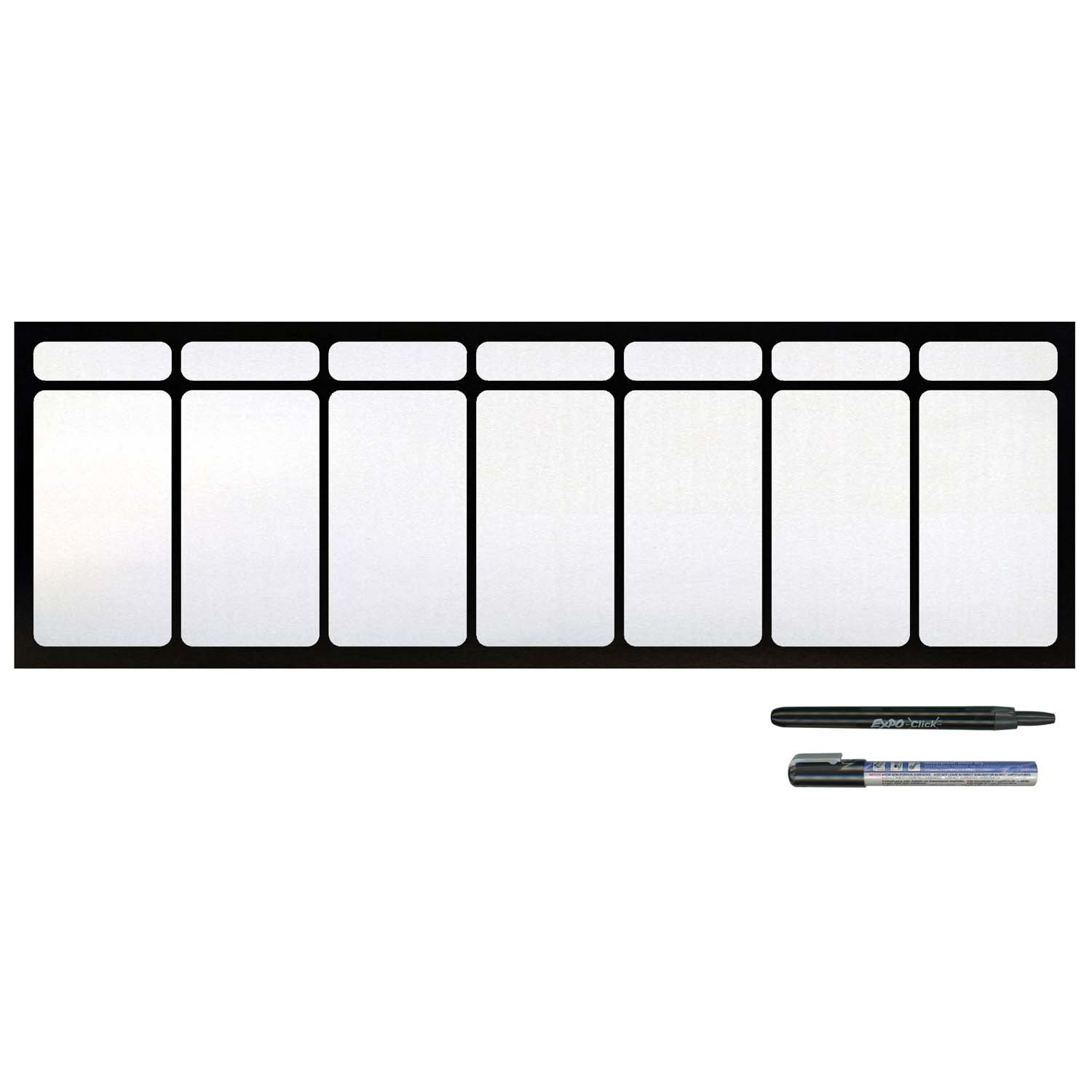 CohasMagnetic Backed Large 7 Day Calendar Includes Black Markers, Whiteboard, 1 Week