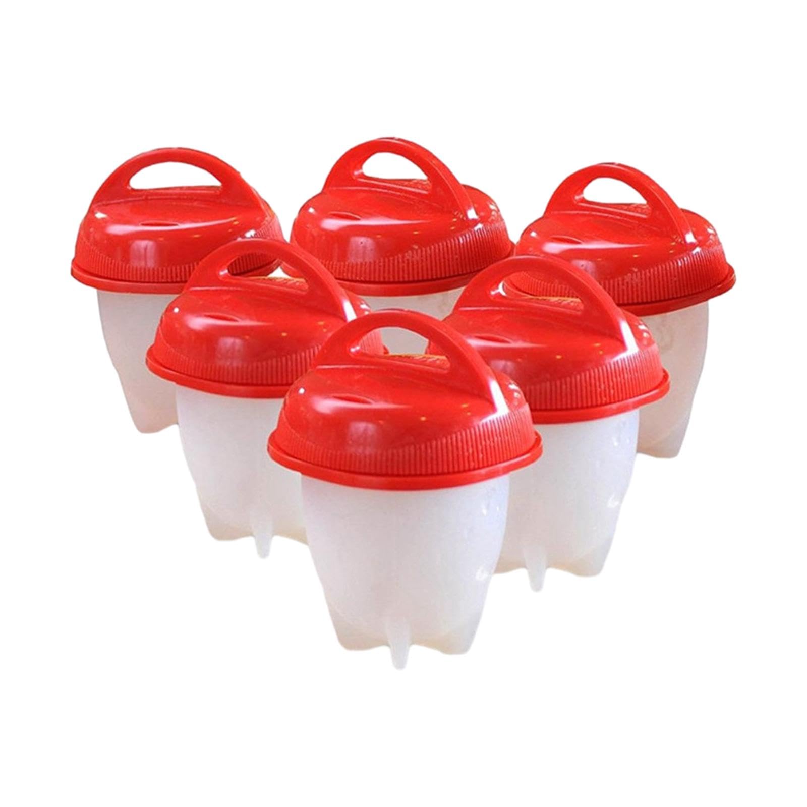 CALANDIS 6Pcs Egg Boiler Cup Convenient Nonstick Hard Boiled Egg Cooker for Breakfast-image-0