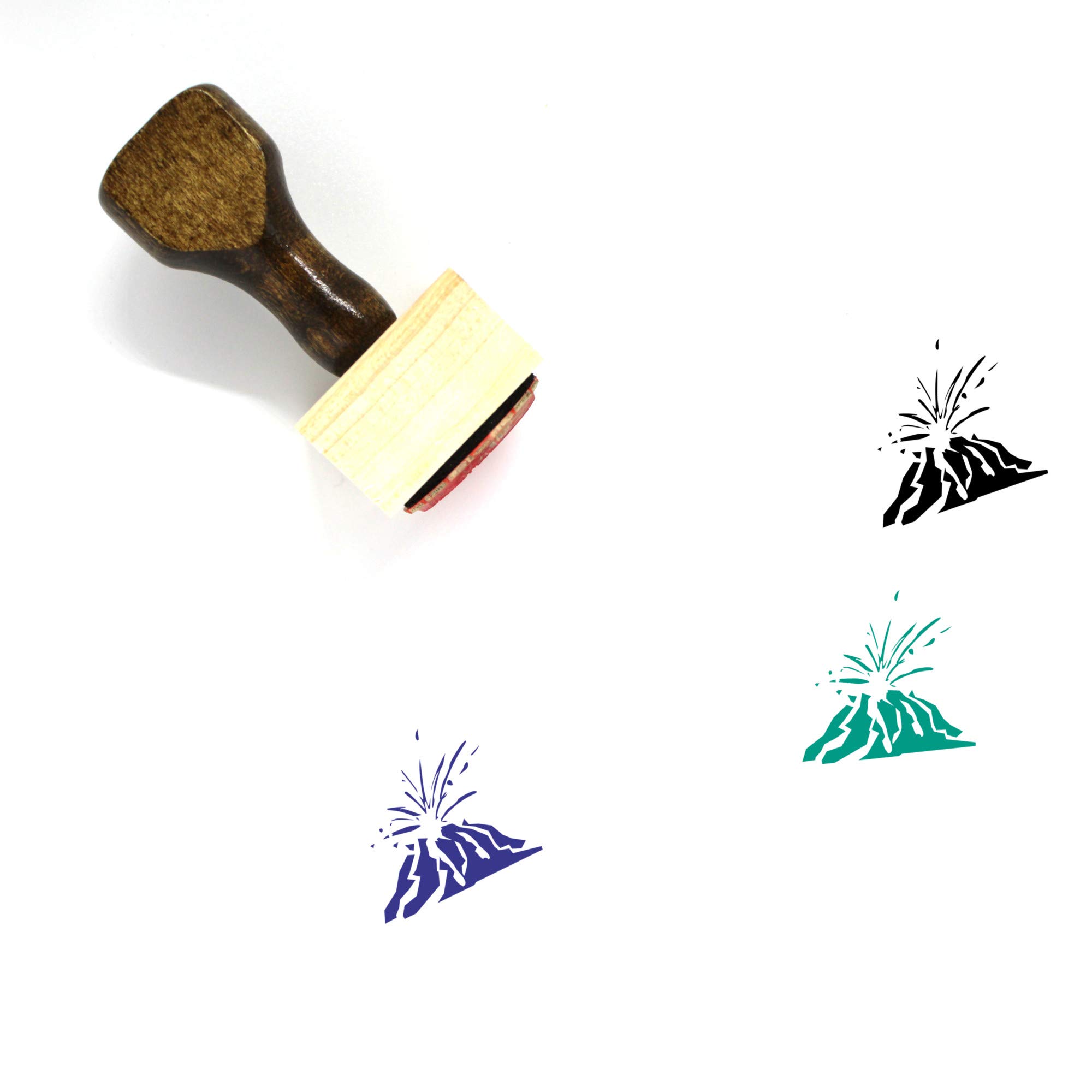 Volcano Wooden Rubber Stamp No. 14 (1.5" x 1.5")