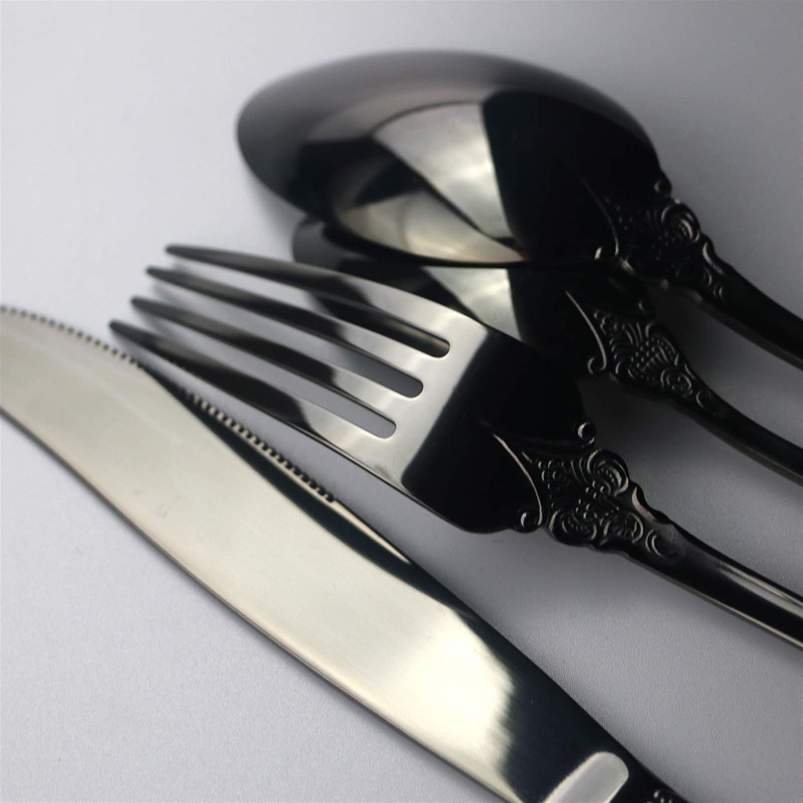 24pcs Silver Sellware Sets 18/10 Acero inoxidable Cubiertos occidentales Cuchillo Cuchillo Tenedor Cuchara Sildeware Vajilla Vajilla (Color : Rose)