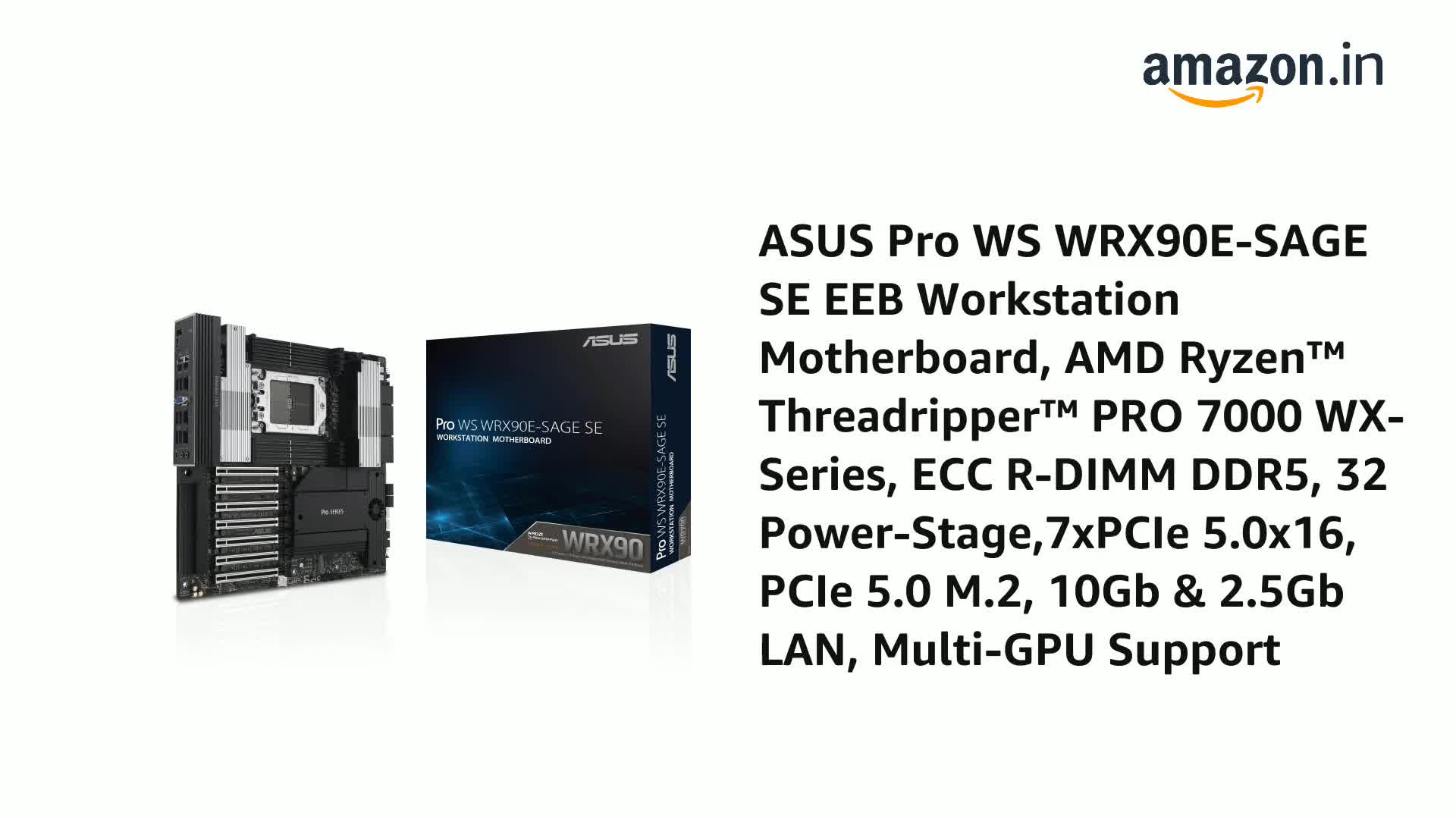 ASUS Pro WS WRX90E-SAGE SE EEB Workstation Motherboard