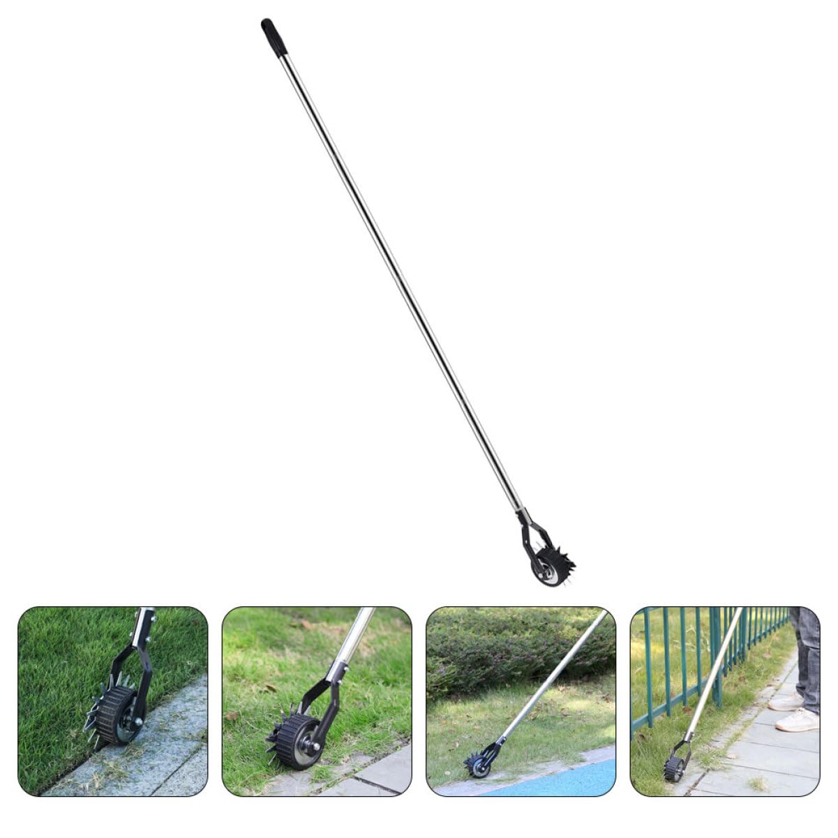 Toyvian Radkreis-metallkantenschneider Handrasentrimmer mit Rädern für Einfache Mobilität Rasenkantenschneider für Unkrautentfernung und Gepflegtes Rasenbild Gartentrimmer-aufsatz