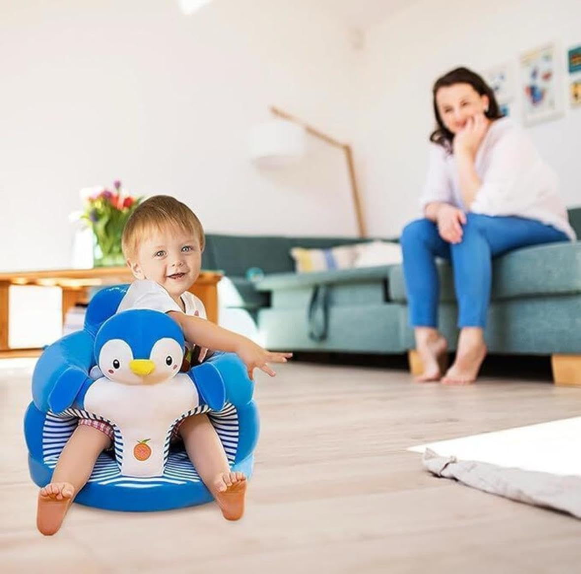 FLOATING DREAMS Baby Sofa Seat Or Rocking Chair for 0 to 3 Years Kids Supporting Training Seat for New Baby Born Babies & Girl Playing Sofa Soft Plush Cushion for Birthday Gift & Room Decoration-image-23