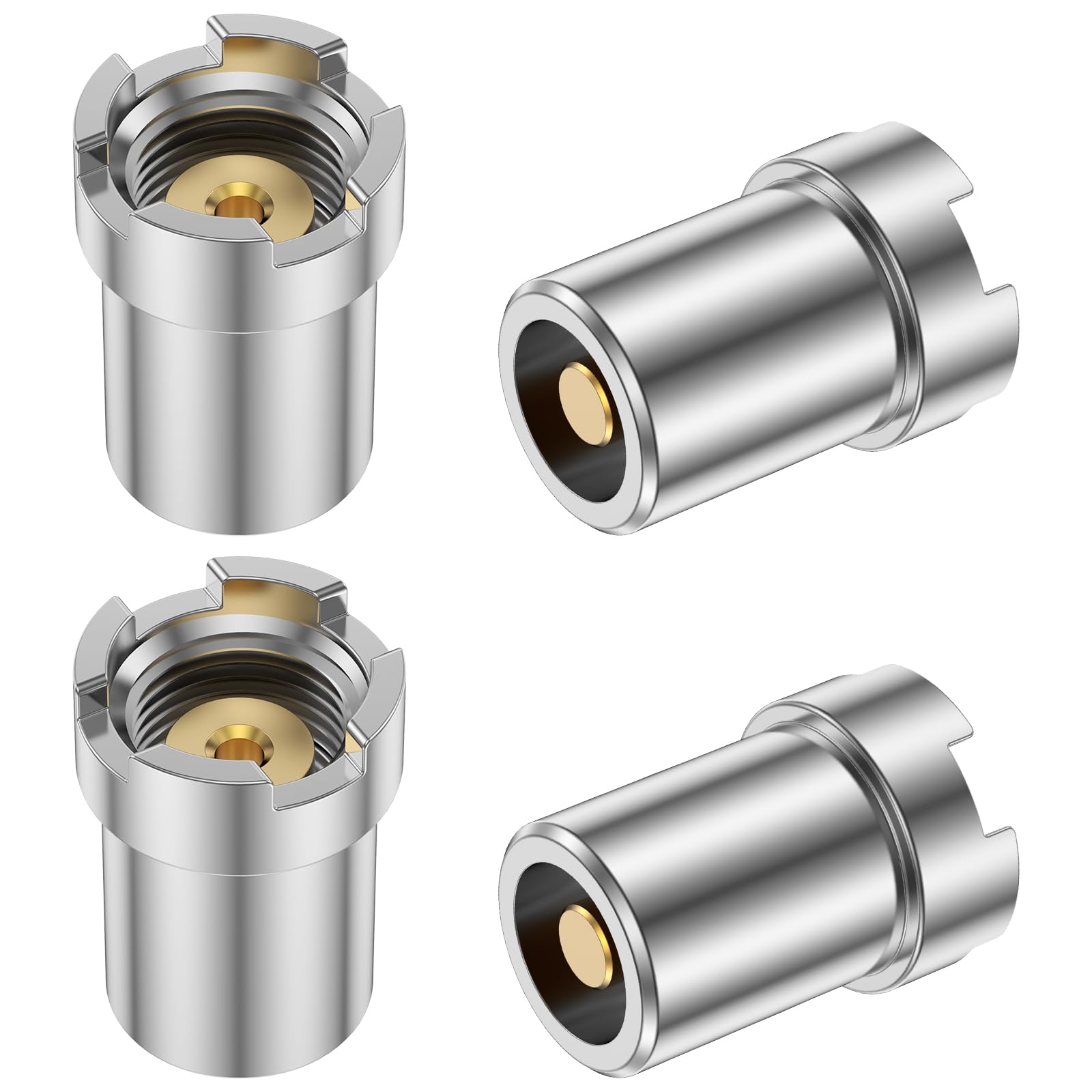 4Pcs Thread Screw Magnetic Converter, 304 Stainless Steel Magnetic Ring Adapter, Thread Screw Adapter for Single Ring Magnetism Connector, 510 Line Batteries, Ink Cartridges