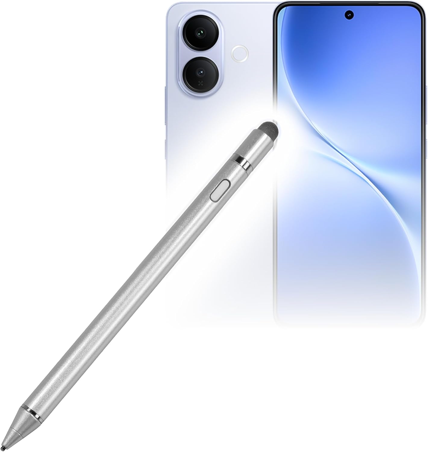 BoxWave Stylus Pen Compatible with vivo V60 Lite 4G - AccuPoint Active Stylus, Electronic Stylus with Ultra Fine Tip - Metallic Silver