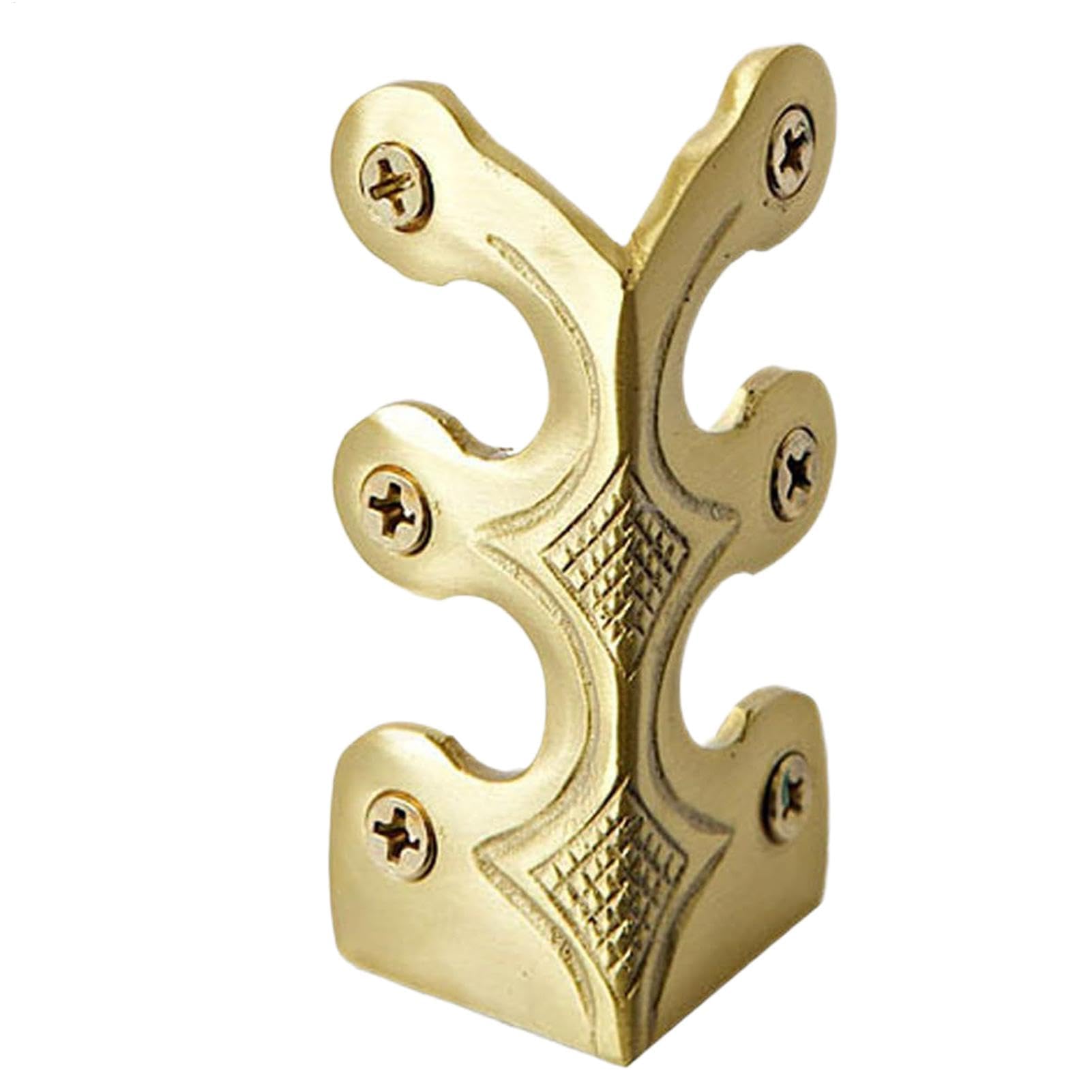 4 Pack Skirting Board Corner Protectors | Metal Skiffers Edge Guards | Decorative Solid Brass Baseboard Corner Covers for Home & Commercial Use | Bronze (Gold)