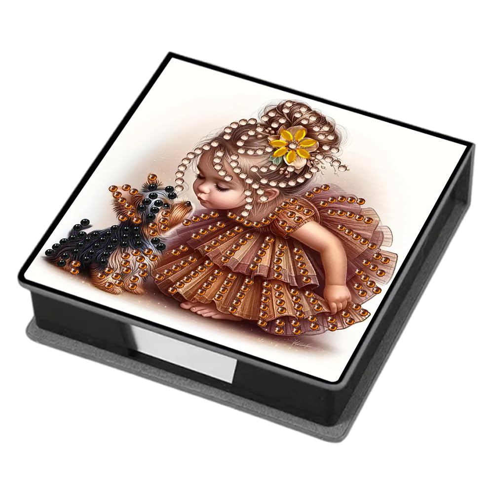 Fiorky G Diamond Paintin Accessories, Leather 5D Diamond Paintin Kit Note Box With 160 Sheets Diamond Art Notebook Box For Home Office School Supplies Holiday Ifts For Adults Kids