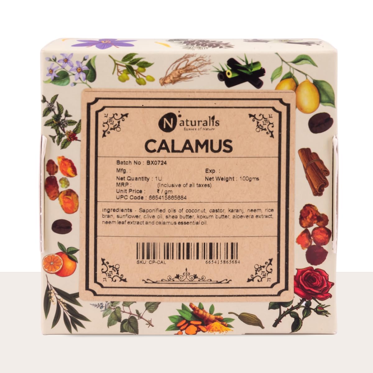 - Calamus Essential Oil Soap Bar – Handmade Cold Pressed Soap with Organic Calamus Oil – Natural Luxury Soap for Deep Moisturizing and Skin Refreshment, 100g pack of 6.