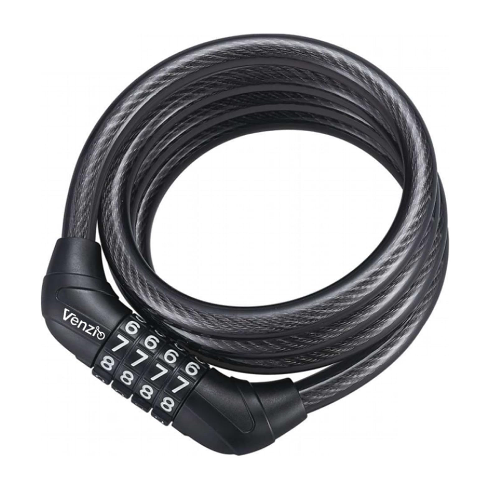 Photo 1 of Venzio 2.62FT Bike Lock Cable, 4-Digit Combination Lock, 10mm (3/8 inch)
