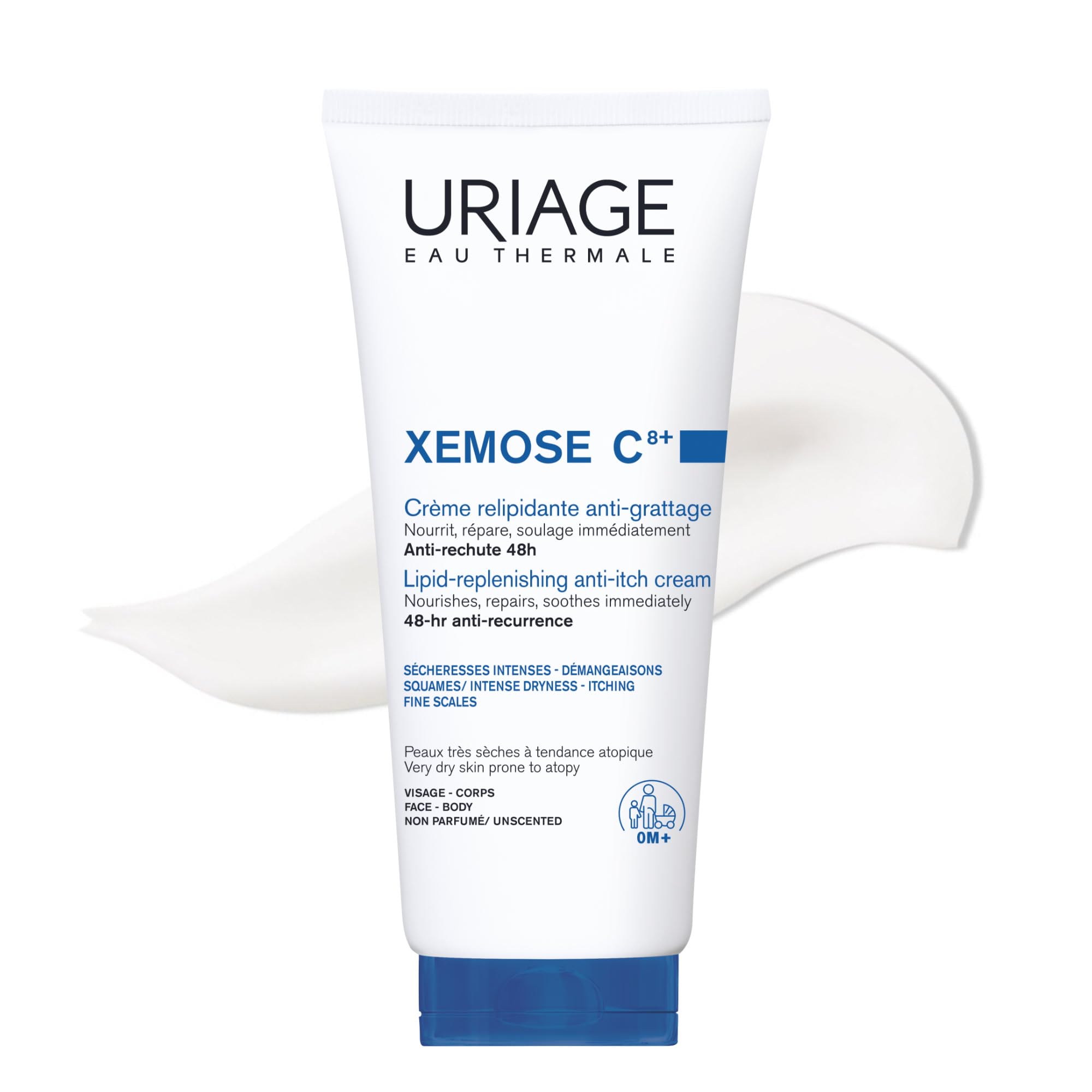 Uriage Xémose Lipid-Replenishing Anti-Irritation Cream 200ml - Face & Body - Very Dry Skin Prone to Atopy - Hydrates, Immediatly Soothes Itching Sensations, Brings Long-Lasting Comfort