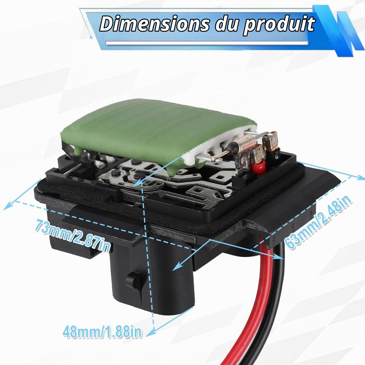 ZAMDOE 7701050325 Résistance de Ventilateur de Moteur de Ventilateur de Chauffage de Remplacement, pour Renault Trafic 2001-2014, pour Vauxhall, pour Opel Vivaro 2001-2014, pour Primastar 2001-2008