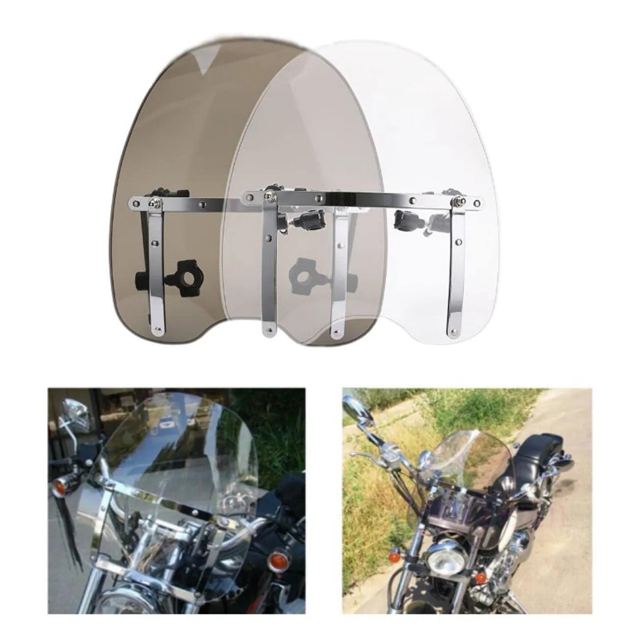 Arabrezza E Deflettori Per Moto Parabrezza Moto Universale(Clear)