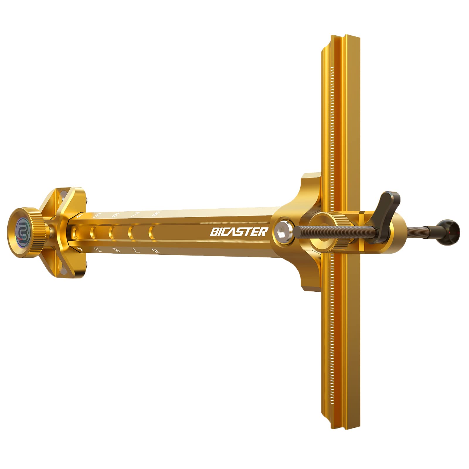 Archery Sights 9 inch Recurve Bow Sight Ambidextrous Aluminum Quick Adjustment (Gold)