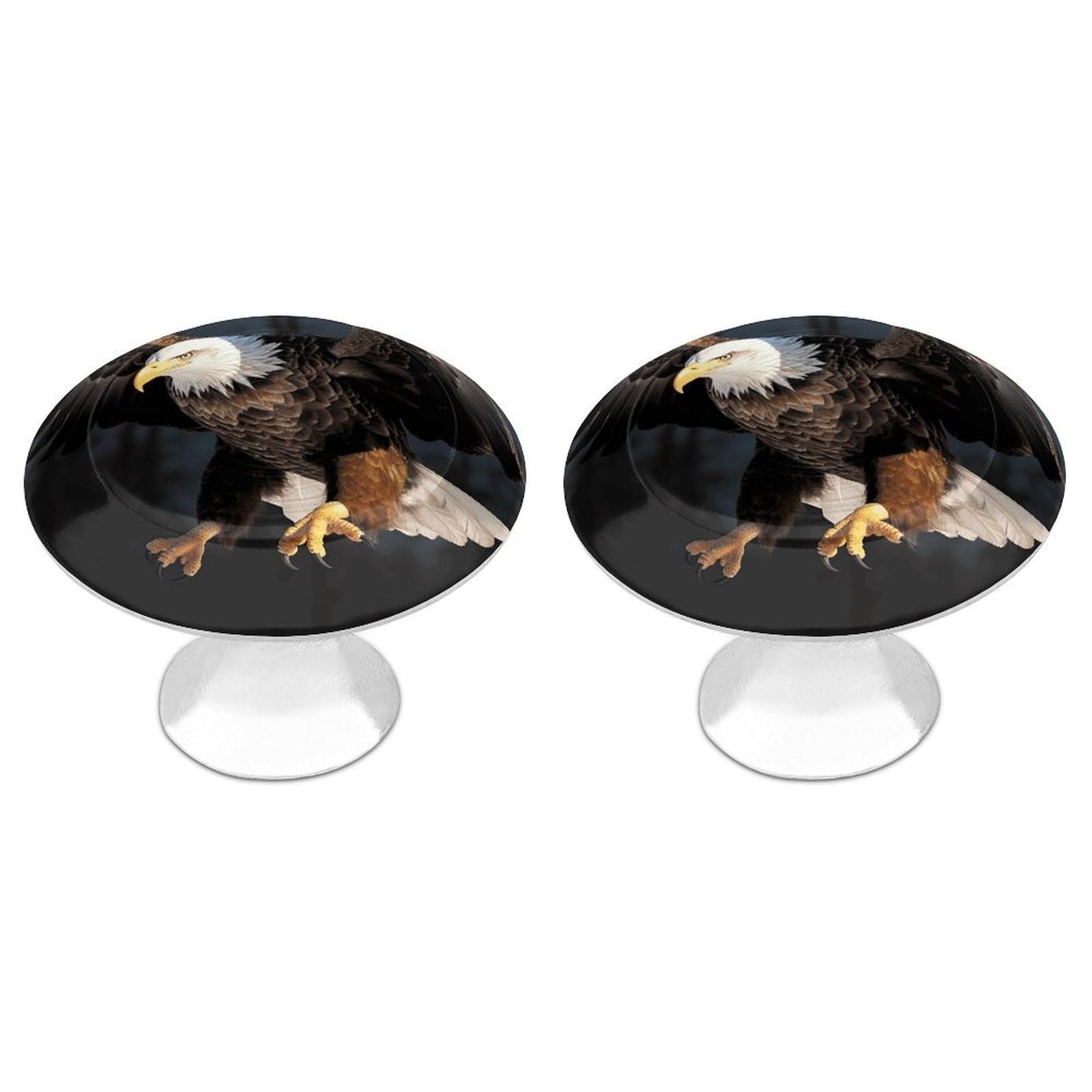 Vstadank Style 3D Bald Eagle Drawer Knob Round Dresser Sturdy Drawer Pulls With Mounting Screws Kitchen Stainless Steel Modern Decorative Handles For Cupboard Closet Bathroom