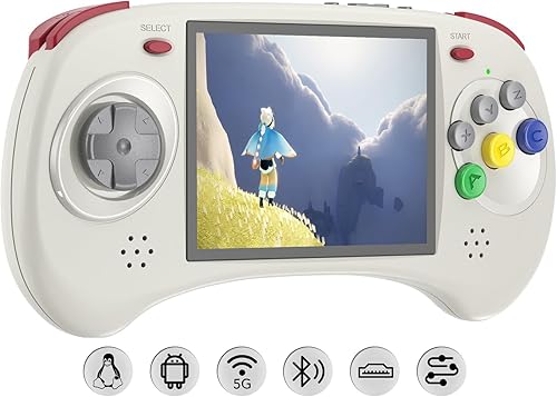 RG ARC D - Consola de juegos de mano retro, sistema operativo dual Android 11 y sistema Linux con tarjeta SD de 128 G, 4541 juegos, compatible con